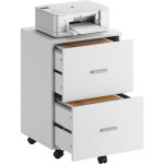 Classeur vertical  2 tiroirs, sur 5 roulettes, avec tringle de suspension pour dossiers a4, format lettre, ...