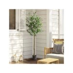 Soges - olivier artificiel de 180 cm, 950 feuilles et 38 fruits, en toile de soie pvc