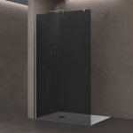 Doporro paroi de douche verre de sécurité gris teinté 8mm douche à l'italienne barre de stabilisation ... Doporro paroi de douche verre de sécurité gris teinté 8mm douche à l'italienne barre de stabilisation ...