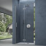 Doporro® porte de douche pivotante pour niche paroi de douche transparente verre de sécurité 8mm avec ... Doporro® porte de douche pivotante pour niche paroi de douche transparente verre de sécurité 8mm avec ...