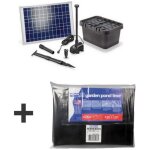 Solairepratique - kit bassin complet 2500l max, avec liner et pompe solaire 1300l - 20w filtre immerg ...