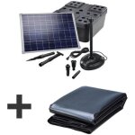 Solairepratique - kit bassin complet 5000l max, avec liner et pompe solaire 1700l - 50w filtre immerg ...