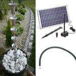 Solairepratique - kit fontaine descente de goutti�re japonaise sapporo aluminium 1, 3m avec pompe solaire ...