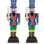 Soldat casse - noisette de 184 cm avec chapeau et epe, dcoration de nol 3d avec 110 lumires led blanc ...