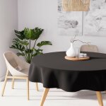 Nappe anti - t�ches ronde 180 cm alix noir, par soleil d'ocre
