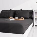 Soleil d ocre - drap housse uni 140x190 cm zzz noir Soleil d ocre - drap housse uni 140x190 cm zzz noir