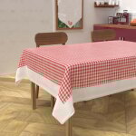 Soleil d ocre - nappe rectangle anti - tâches en coton 140x240 cm vichy rouge, par soleil d'ocre Soleil d ocre - nappe rectangle anti - tâches en coton 140x240 cm vichy rouge, par soleil d'ocre