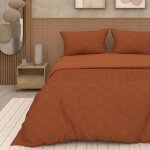 Soleil d ocre - parure housse de couette 3d microfibre 260x240 cm gaia terra, par soleil d'ocre