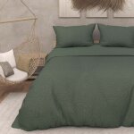 Soleil d ocre - parure housse de couette 3d microfibre 260x240 cm maya kaki, par soleil d'ocre