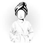 Soleil d ocre - peignoir en coton 500gr / m2 taille 14 - 16 ans lagune blanc, par soleil d'ocre