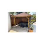 Solid - kiosque de jardin 12, 04 m, toiture shingle gris, ancrage a visser