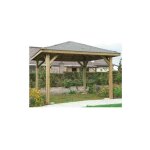 Solid - kiosque de jardin 19, 1 m², toiture shingle rouge, ancrage a visser Solid - kiosque de jardin 19, 1 m², toiture shingle rouge, ancrage a visser
