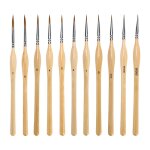 1 lot de 11 pinceaux de peinture, dtail miniature, poils en nylon, pinceaux pour huile, acrylique, aquarelle ...