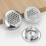 Sollbry - lot de 10 grilles d'aration circulaires pour soffite, 42 mm, en acier inoxydable, motif nid ...