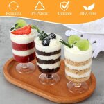 Lot de 100 mini tasses  dessert jetables, verres  vin en plastique transparent sur pied, tasses  apritif, ...