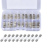 Sollbry - 100 pcs fusible verre � fusion rapide, 5 x 20mm 250v assortiment de fusibles verre 0. 2a, 0. ...