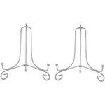 Sollbry - lot de 2 argent� m�tal chevalets porte assiette pr�sentoirs d�coratifs en pour photo, cadres ...
