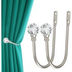 2 embrasses de rideaux murales avec boule de cristal transparente, rideau de fenêtre décoratif en métal ... 2 embrasses de rideaux murales avec boule de cristal transparente, rideau de fenêtre décoratif en métal ...