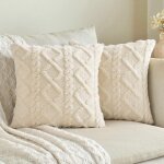 Lot de 2 housses de coussin en fausse fourrure courte et douce pour décoration d'intérieur, 50, 8 x 50, ... Lot de 2 housses de coussin en fausse fourrure courte et douce pour décoration d'intérieur, 50, 8 x 50, ...