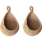 Sollbry lot de 2 paniers muraux  suspendre, panier de rangement pour lgumes et fruits en corde de coton ...
