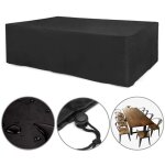 240 x 140 x 90 cm housse de table de patio, vranda rectangulaire, noire, impermable, protection de ...