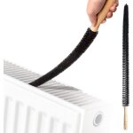 Sollbry 2pcs brosse de radiateur avec manche en bois long et flexible - brosse  poils doux