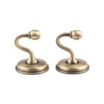 2pcs embrasses de rideaux crochets, rideau crochet en bronze, vintage u support mural crochet pour suspendre ...