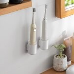 2pcs porte brosse  dents mural,  dents lectrique, porte dentifrice, porte lame de rasoir, avec trou ...