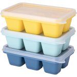 Sollbry lot de 3 mini bacs à glaçons en silicone à démoulage facile avec couvercles amovibles, parfaits ... Sollbry lot de 3 mini bacs à glaçons en silicone à démoulage facile avec couvercles amovibles, parfaits ...