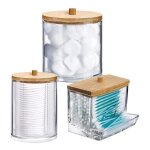 3 pièces distributeur de coton support de coton boite à coton tige en acrylique organisateur stockage ... 3 pièces distributeur de coton support de coton boite à coton tige en acrylique organisateur stockage ...