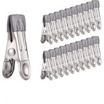 Lot de 30 pinces  linge en acier inoxydable - multifonctionnelles antidrapantes - en mtal - pour chaussette ...