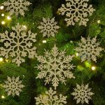 Sollbry 36 pièces ornements de flocon de neige dorés de noël ornements de flocons de neige à paillettes ... Sollbry 36 pièces ornements de flocon de neige dorés de noël ornements de flocons de neige à paillettes ...