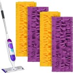 Lot de 4 lingettes pour swiffer, lingettes reutilisable pour swiffer balai, serpillire humide et sche ...