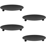 Sollbry 4 pi�ces 11cm bougeoir en m�tal bougeoir fer forg� noir bougeoir pilier plateau retro cand�labres ...