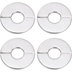 Sollbry - 4 pi�ces cache tuyau radiateur acier inoxydable rosace de robinet argent plomberie rosaces ...