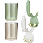 4 pièces porte - brosse à dents, oreille de lapin support brosse a dent électrique avec 2 godets de rinçage ... 4 pièces porte - brosse à dents, oreille de lapin support brosse a dent électrique avec 2 godets de rinçage ...