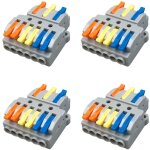 Sollbry 4pcs levier - ecrou fil connecteur set, 3 en 6 sorties conducteur compact fil connecteurs, compact ...