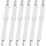 Lot de 8 sangles rglables pour drap de lit, pinces pour drap de lit, support lastique pour drap - housse, ...