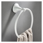 Sollbry - anneau porte - serviettes en laiton, finition blanche, support de suspension pour accessoires ... Sollbry - anneau porte - serviettes en laiton, finition blanche, support de suspension pour accessoires ...
