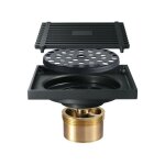 Bonde de douche à l'italienne siphon de sol anti - odeur noir 100100mm - sollbry Bonde de douche à l'italienne siphon de sol anti - odeur noir 100100mm - sollbry