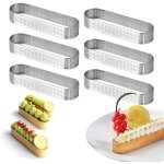 Cercle  tarte anneau  tarte de ptisserie, lot de 6 moule tartelette en acier inoxydable en ovale forme, ...