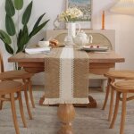 Sollbry chemin de table, chemin de table tiss  la main en coton, boho crochet table runner, rtro style ...