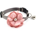Sollbry - collier de chien de chat de fleur de g�ranium noeud papillon - collier de chiot en nylon avec ...