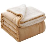 Sollbry couverture r�versible en flanelle sherpa ultra douce et l�g�re en microfibre polaire pour lit ...