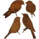 Dcoration d'oiseaux rouills, silhouette d'ornements de jardin en mtal, silhouette d'oiseau rouill, ...
