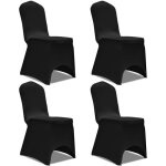 Housse de chaise extensible pour déco mariage cérémonie fête 4 pcs noir - sollbry Housse de chaise extensible pour déco mariage cérémonie fête 4 pcs noir - sollbry