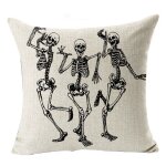 Sollbry housses de coussin d'halloween 18x18 trois crnes squelette humain dcor coussins housse pour ...
