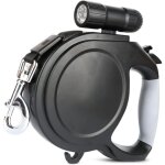 Sollbry laisse pour chien avec led lampe de poche, laisse r�tractable pour chiens de jusqu'� 30kg avec ...