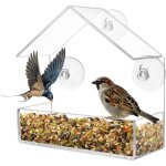 Sollbry mangeoire � oiseaux transparente avec ventouses super fortes plateau amovible rechargeable r�sistant ...