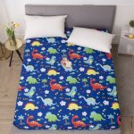Sollbry - parure de lit pour enfants avec drap - housse en forme de dinosaure, taille queen size, motif ...